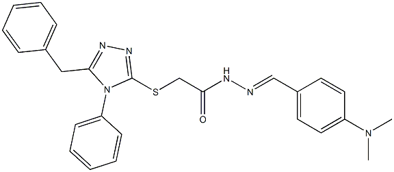 2-[(5-benzyl-4-phenyl-4H-1,2,4-triazol-3-yl)sulfanyl]-N'-[4-(dimethylamino)benzylidene]acetohydrazide 结构式