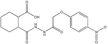 2-({2-[2-(4-nitrophenoxy)acetyl]hydrazino}carbonyl)cyclohexanecarboxylic acid 结构式