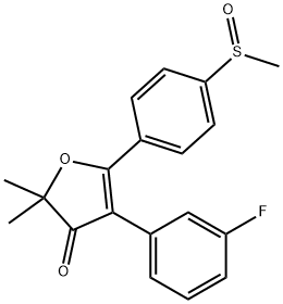 4-(3-氟苯基)-2,2-二甲基-5-(4-(甲基亚硫酰基)苯基) -3(2H)-呋喃酮 结构式