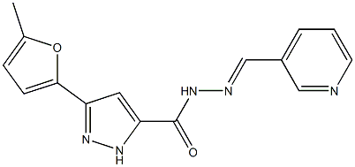 3-(5-methyl-2-furyl)-N'-(3-pyridinylmethylene)-1H-pyrazole-5-carbohydrazide 结构式