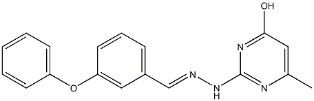 3-phenoxybenzaldehyde (4-hydroxy-6-methyl-2-pyrimidinyl)hydrazone 结构式