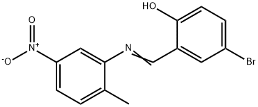 4-bromo-2-{[(2-methyl-5-nitrophenyl)imino]methyl}phenol 结构式