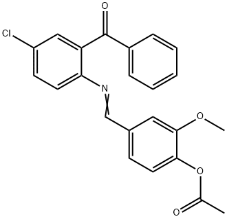 4-{[(2-benzoyl-4-chlorophenyl)imino]methyl}-2-methoxyphenyl acetate 结构式