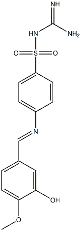 4-({[4-({[amino(imino)methyl]amino}sulfonyl)phenyl]imino}methyl)-2-hydroxy-1-methoxybenzene 结构式