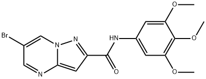 6-bromo-N-(3,4,5-trimethoxyphenyl)pyrazolo[1,5-a]pyrimidine-2-carboxamide 结构式