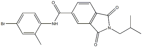 N-(4-bromo-2-methylphenyl)-2-isobutyl-1,3-dioxo-5-isoindolinecarboxamide 结构式