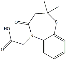 (2,2-dimethyl-4-oxo-3,4-dihydro-1,5-benzothiazepin-5(2H)-yl)acetic acid 结构式