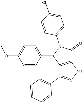 5-(4-chlorophenyl)-4-(4-methoxyphenyl)-3-phenyl-4,5-dihydropyrrolo[3,4-c]pyrazol-6(1H)-one 结构式