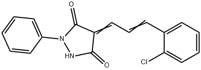 4-[3-(2-Chlorophenyl)-2-propen-1-ylidene]-1-phenyl-3,5-pyrazolidinedione 结构式