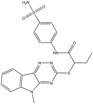 N-[4-(aminosulfonyl)phenyl]-2-[(5-methyl-5H-[1,2,4]triazino[5,6-b]indol-3-yl)sulfanyl]butanamide 结构式