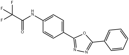 2,2,2-trifluoro-N-[4-(5-phenyl-1,3,4-oxadiazol-2-yl)phenyl]acetamide 结构式