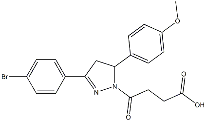 4-[3-(4-bromophenyl)-5-(4-methoxyphenyl)-4,5-dihydro-1H-pyrazol-1-yl]-4-oxobutanoic acid 结构式