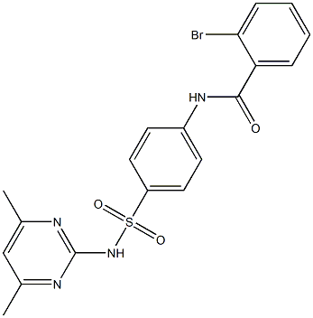 2-bromo-N-(4-{[(4,6-dimethyl-2-pyrimidinyl)amino]sulfonyl}phenyl)benzamide 结构式