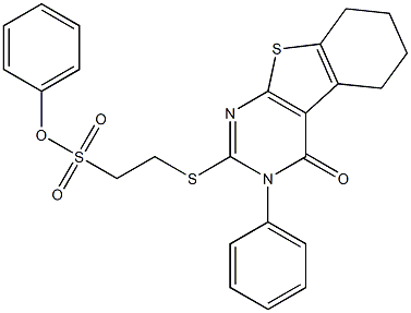 phenyl 2-[(4-oxo-3-phenyl-3,4,5,6,7,8-hexahydro[1]benzothieno[2,3-d]pyrimidin-2-yl)sulfanyl]ethanesulfonate 结构式