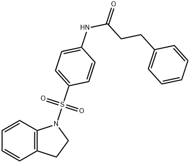 N-[4-(2,3-dihydro-1H-indol-1-ylsulfonyl)phenyl]-3-phenylpropanamide 结构式