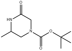 3-甲基-5-氧代哌嗪-1-羧酸叔丁酯 结构式