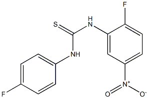 N-(2-fluoro-5-nitrophenyl)-N'-(4-fluorophenyl)thiourea 结构式