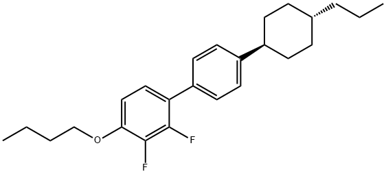 4'-(反式-4-丙基环己基)-2,3-二氟-4-丁氧基联苯 结构式