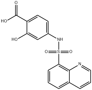 2-hydroxy-4-[(8-quinolinylsulfonyl)amino]benzoic acid 结构式
