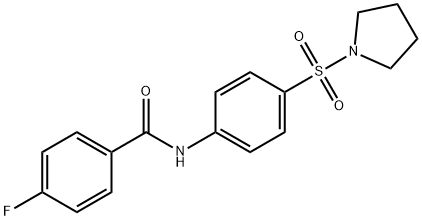 4-fluoro-N-[4-(1-pyrrolidinylsulfonyl)phenyl]benzamide 结构式