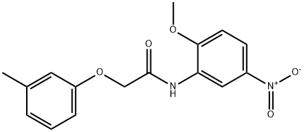 N-(2-methoxy-5-nitrophenyl)-2-(3-methylphenoxy)acetamide 结构式