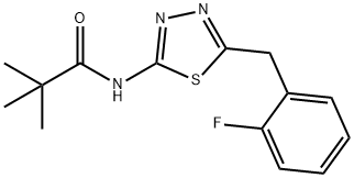 N-[5-(2-fluorobenzyl)-1,3,4-thiadiazol-2-yl]-2,2-dimethylpropanamide 结构式