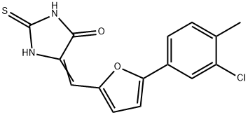 5-{[5-(3-chloro-4-methylphenyl)-2-furyl]methylene}-2-thioxo-4-imidazolidinone 结构式