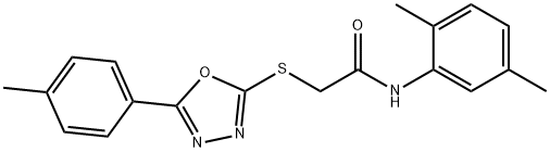 N-(2,5-dimethylphenyl)-2-{[5-(4-methylphenyl)-1,3,4-oxadiazol-2-yl]sulfanyl}acetamide 结构式