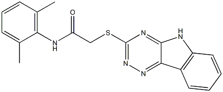 N-(2,6-dimethylphenyl)-2-(5H-[1,2,4]triazino[5,6-b]indol-3-ylsulfanyl)acetamide 结构式