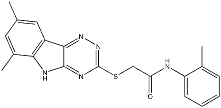 2-[(6,8-dimethyl-5H-[1,2,4]triazino[5,6-b]indol-3-yl)sulfanyl]-N-(2-methylphenyl)acetamide 结构式