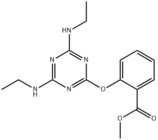 methyl 2-{[4,6-bis(ethylamino)-1,3,5-triazin-2-yl]oxy}benzoate 结构式