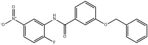 3-(benzyloxy)-N-{2-fluoro-5-nitrophenyl}benzamide 结构式