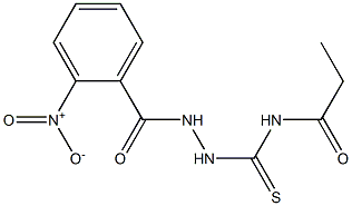 N-[(2-{2-nitrobenzoyl}hydrazino)carbothioyl]propanamide 结构式