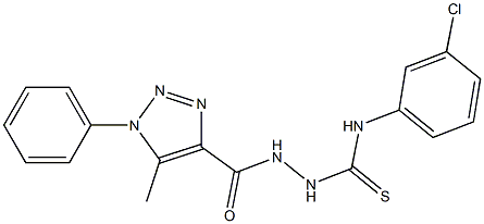 N-(3-chlorophenyl)-2-[(5-methyl-1-phenyl-1H-1,2,3-triazol-4-yl)carbonyl]hydrazinecarbothioamide 结构式