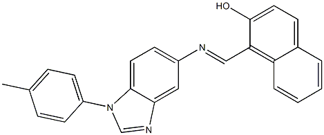 1-({[1-(4-methylphenyl)-1H-benzimidazol-5-yl]imino}methyl)-2-naphthol 结构式