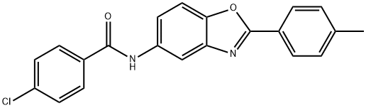 4-chloro-N-[2-(4-methylphenyl)-1,3-benzoxazol-5-yl]benzamide 结构式