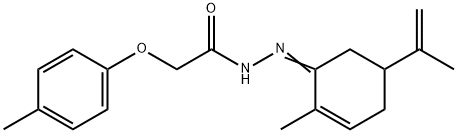 N'-(5-isopropenyl-2-methyl-2-cyclohexen-1-ylidene)-2-(4-methylphenoxy)acetohydrazide 结构式