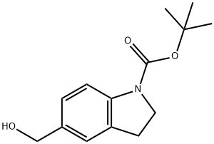 5-(羟甲基)二氢吲哚-1-羧酸叔丁酯 结构式