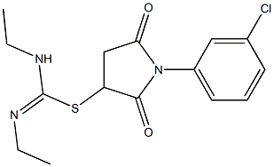 1-(3-chlorophenyl)-2,5-dioxo-3-pyrrolidinyl N,N'-diethylimidothiocarbamate 结构式