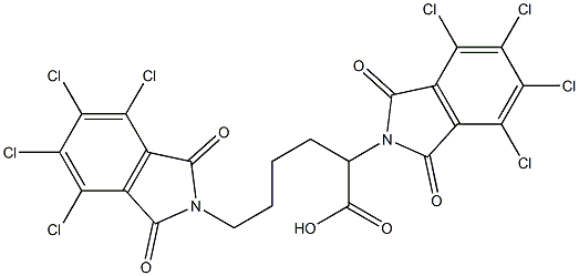 2,6-bis(4,5,6,7-tetrachloro-1,3-dioxo-1,3-dihydro-2H-isoindol-2-yl)hexanoic acid 结构式