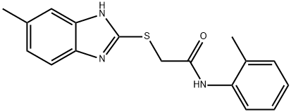 2-[(5-methyl-1H-benzimidazol-2-yl)sulfanyl]-N-(2-methylphenyl)acetamide 结构式