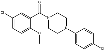 4-chloro-2-{[4-(4-chlorophenyl)-1-piperazinyl]carbonyl}phenyl methyl ether 结构式