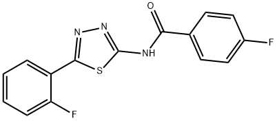 4-fluoro-N-[5-(2-fluorophenyl)-1,3,4-thiadiazol-2-yl]benzamide 结构式