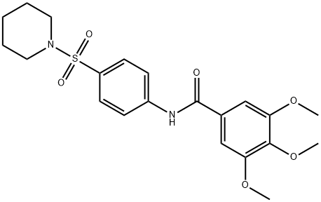 3,4,5-trimethoxy-N-[4-(1-piperidinylsulfonyl)phenyl]benzamide 结构式