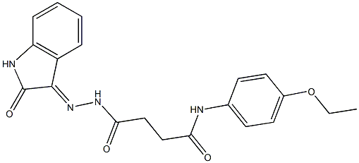 N-(4-ethoxyphenyl)-4-oxo-4-[2-(2-oxo-1,2-dihydro-3H-indol-3-ylidene)hydrazino]butanamide 结构式