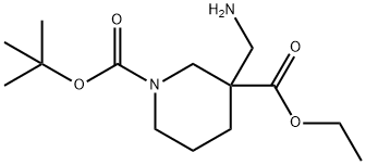 1-tert-butyl 3-ethyl 3-(aminomethyl)piperidine-1,3-dicarboxylate 结构式