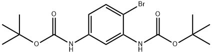 tert-butyl (4-bromo-3-tert-butoxycarbonylaminophenyl)carbamate 结构式