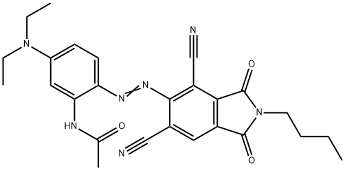 N-[2-(2-butyl-4,6-dicyano-1,3-dioxo-2,3-dihydro-1H-isoindol-5-ylazo)-5-diethylamino-phenyl]acetamide 结构式