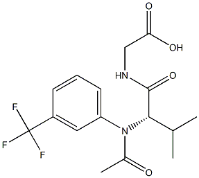 乙酰基三氟甲基苯基缬氨酰甘氨酸 结构式