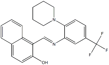 1-({[2-(1-piperidinyl)-5-(trifluoromethyl)phenyl]imino}methyl)-2-naphthol 结构式